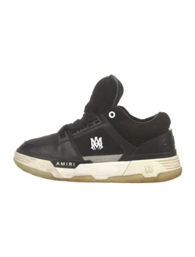Pre-owned Amiri Leather Lasercut Accents Athletic Sneakers In Black