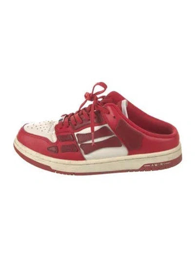 Pre-owned Amiri Leather Lasercut Accents Athletic Sneakers In Red