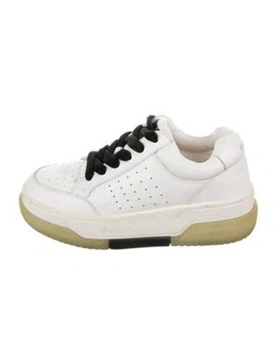 Pre-owned Amiri Leather Lasercut Accents Athletic Sneakers In White