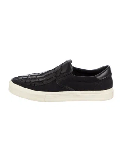 Pre-owned Amiri Leather Leather Trim Embellishment Loafers In Black