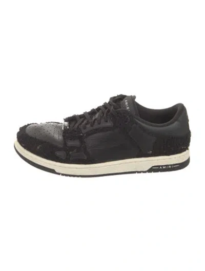 Pre-owned Amiri Leather Leather Trim Embellishment Sneakers In Black