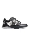 Amiri Perforated Leather Sneaker With Hook-and-loop Closure In Black