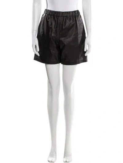 Pre-owned Amiri Leather Mini Shorts In Black
