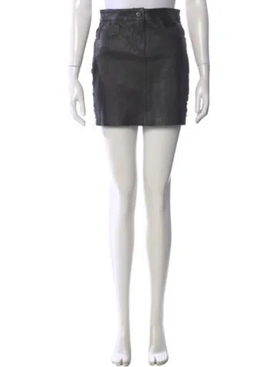 Pre-owned Amiri Leather Mini Skirt W/ Tags In Black
