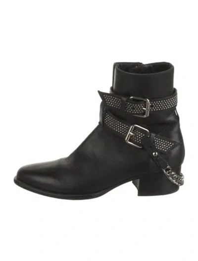 Pre-owned Amiri Leather Moto Boots In Black