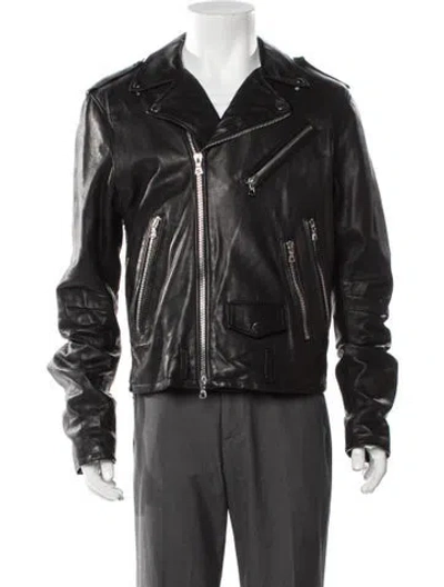 Pre-owned Amiri Leather Moto Jacket In Black