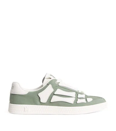 Amiri Leather Pacific Bones Sneakers In Green