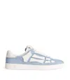 Amiri Leather Pacific Bones Sneakers In Blue