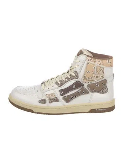 Pre-owned Amiri Leather Paisley Print Sneakers In Multi