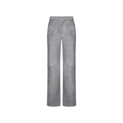 Amiri Sheepskin Leather Trousers In Gray
