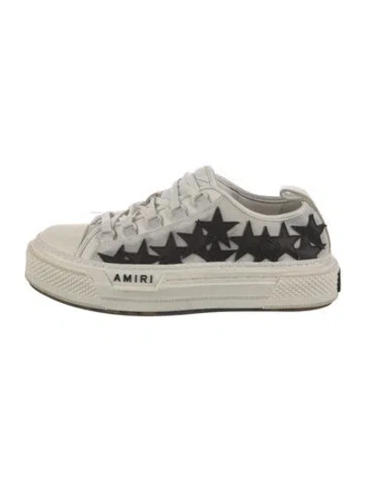 Pre-owned Amiri Leather Patterned Sneakers In White
