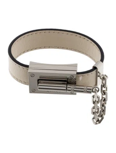Pre-owned Amiri Leather Pebbled Jax Wrap Bracelet In Neutral