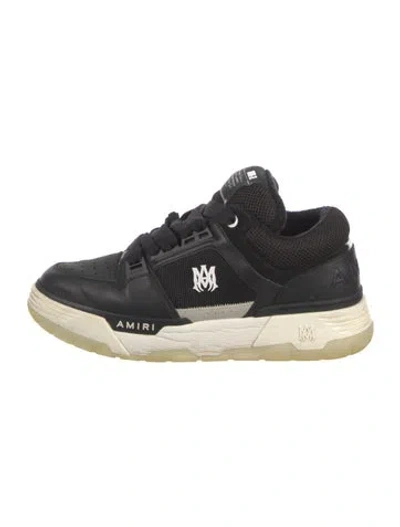 Pre-owned Amiri Leather Printed Sneakers In Black