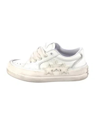 Pre-owned Amiri Leather Printed Sneakers In Blue