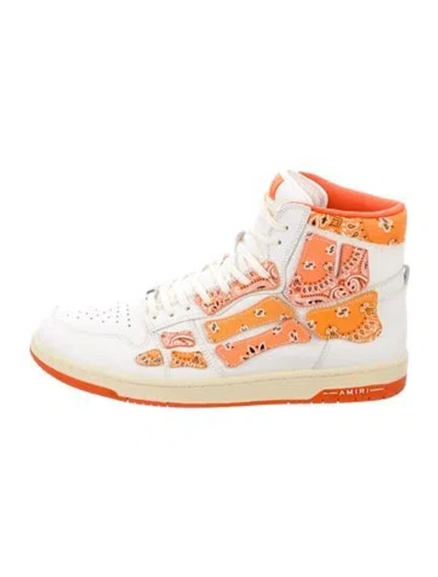Pre-owned Amiri Leather Printed Sneakers In Multi