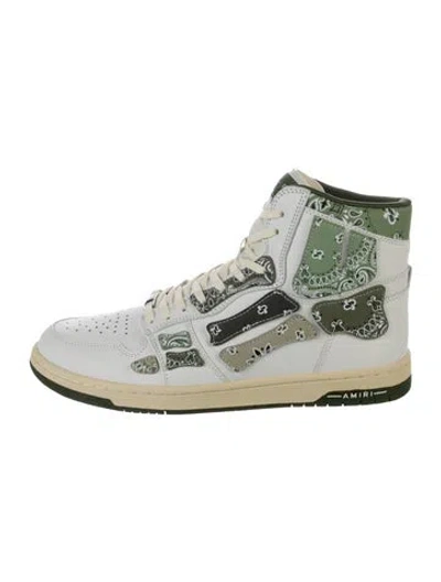 Pre-owned Amiri Leather Printed Sneakers W/ Tags In Green