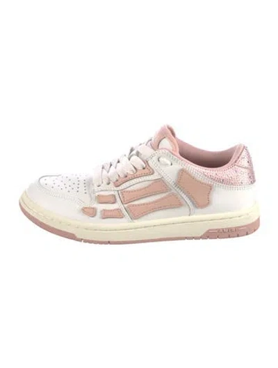 Pre-owned Amiri Leather Printed Sneakers In White