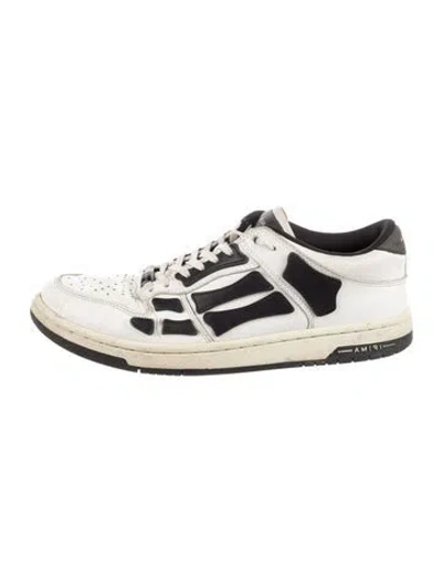 Pre-owned Amiri Leather Printed Sneakers In White
