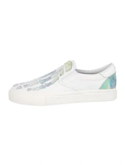 Pre-owned Amiri Leather Printed Sneakers In White