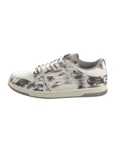 Pre-owned Amiri Leather Printed Sneakers In White