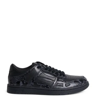 Amiri Leather Python-print Skel Top Low Sneakers In Animal Print