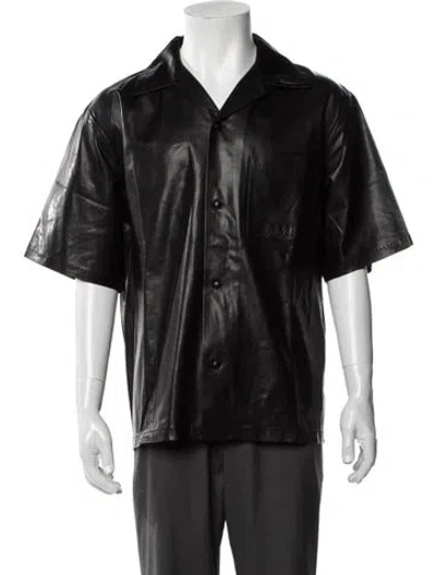 Pre-owned Amiri Leather Short Sleeve Shirt W/ Tags In Black