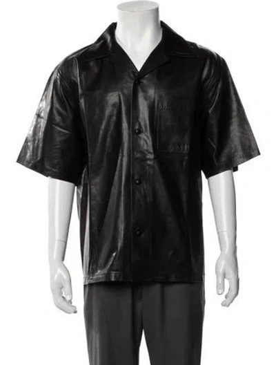 Pre-owned Amiri Leather Short Sleeve Shirt W/ Tags In Black