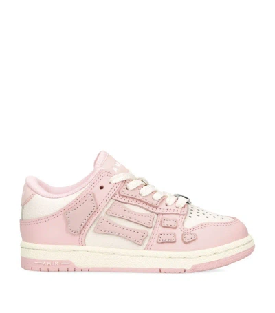 Amiri Kids' Leather Skel Low-top Sneakers In Pink