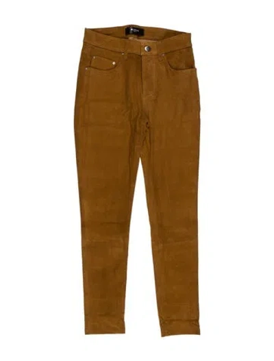 Pre-owned Amiri Leather Skinny Leg Pants W/ Tags In Brown