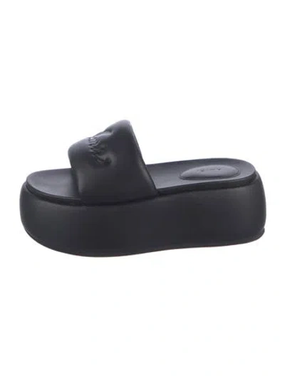 Pre-owned Amiri Leather Slides In Black