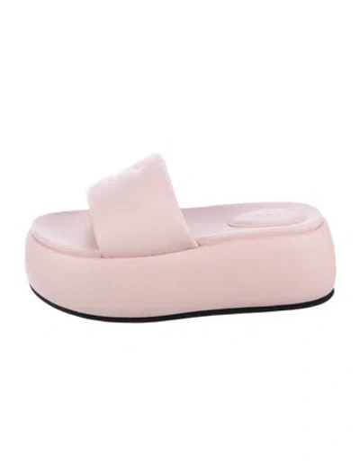 Pre-owned Amiri Leather Slides In Pink