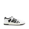 Amiri 'skel Top Low' White And Black Sneaker With Logo Patch On The Tongue And Contrasting Details On The