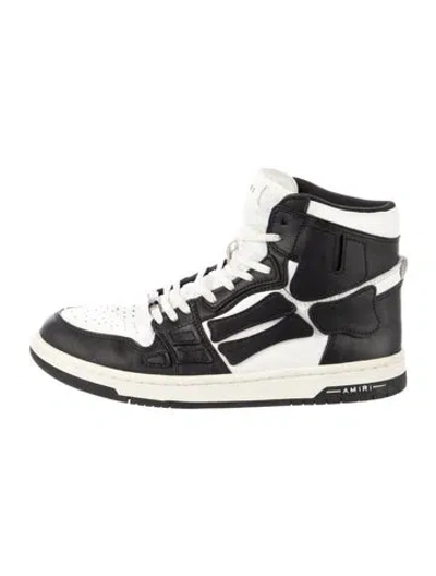 Pre-owned Amiri Leather Sneakers In Black