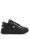 Amiri Men Black Sneakers With Logo Patch On The Side And Logo Lettering On The Rear In Leather Man In Black
