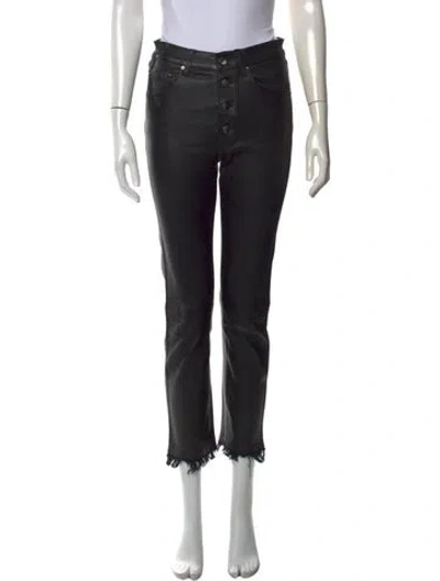 Pre-owned Amiri Leather Straight Leg Pants In Black