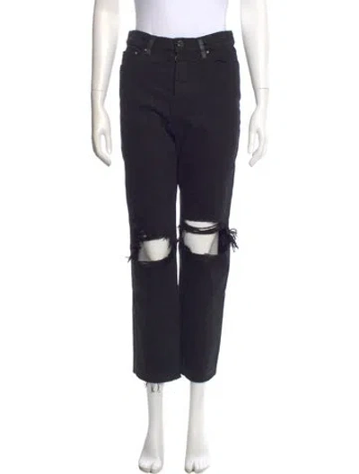 Pre-owned Amiri Leather Straight Leg Pants In Blue