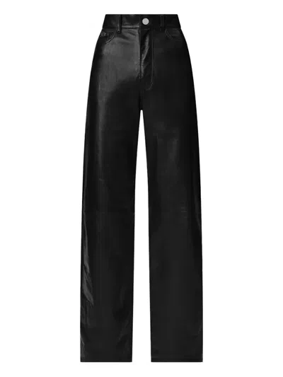 Amiri Leather Straight-leg Trousers In Black