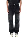 Amiri Distressed Denim Trousers With Faded Detailing