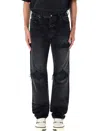 Amiri Mx1 Distressed Straight-leg Jeans In Black