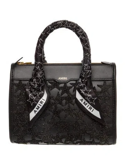 Pre-owned Amiri Leather Top Handle Bag In Black