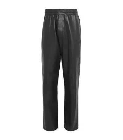 Amiri Leather Track Sweatpants In Black