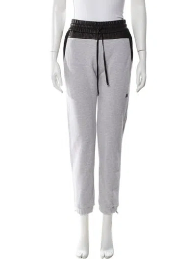 Pre-owned Amiri Leather Trim Embellishment Sweatpants In Gray