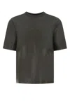 Amiri Leather T-shirt In Gray