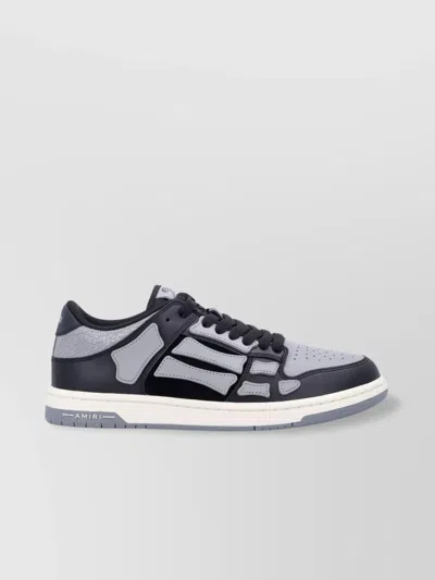 Amiri Leather Upper Low Top Trainers In Asphalt
