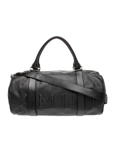 Pre-owned Amiri Leather Weekender Bag In Grey