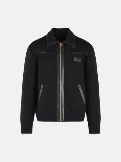 Amiri Leather-trim Zipped Blouson In Black