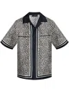 Amiri Ma Leopard-print Silk Bowling Shirt In Black