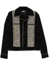 Amiri Leopard Cadet Jacket In Black
