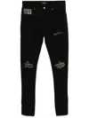 Amiri Mx1 Bandana Inserts Skinny Jeans In Black