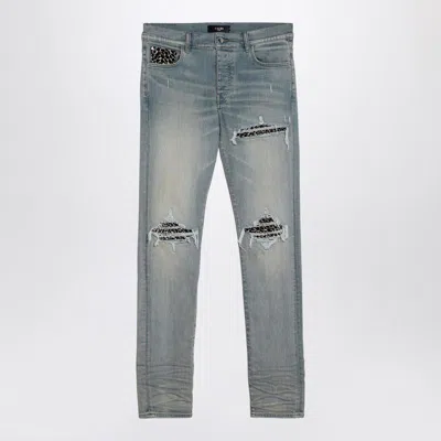 AMIRI AMIRI  LEOPARD JEANS MX1 ANTIQUE INDIGO